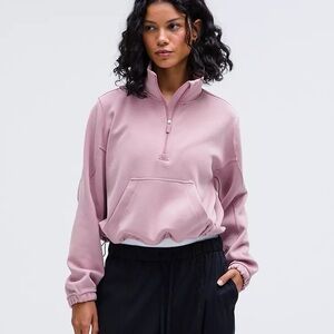 NWT Lululemon Brushed Softstreme Half Zip in Rose Blush